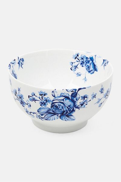 MIKASA Floral Print Porcelain Bowl 15 cm, Blue/White