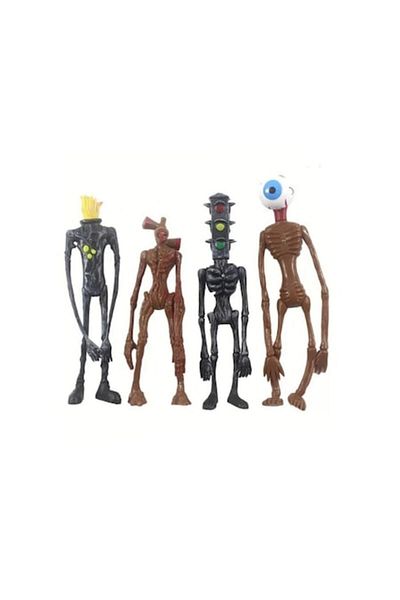 OEM Set 4 Figurine Siren Toy Action Figure, Multicolor, 20 cm