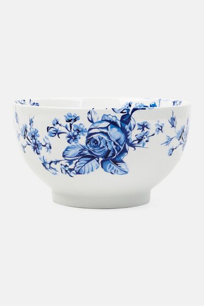 MIKASA Floral Print Porcelain Bowl 15 cm, Blue/White