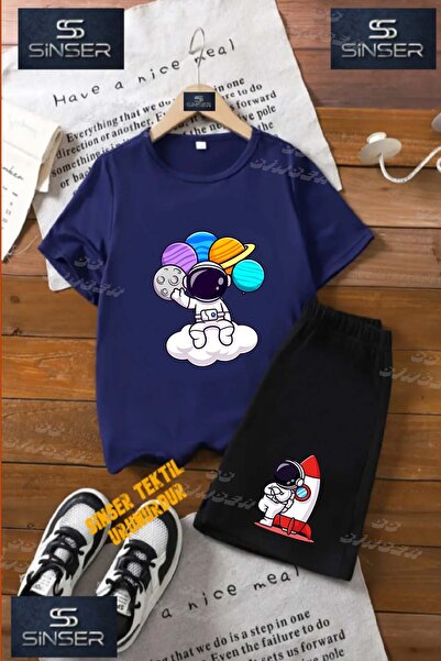 SS SİNSER Παιδικό UNISEX μπλουζάκι με στάμπα "ASTRONAUT CLOUD HANDS PLANETS" ...