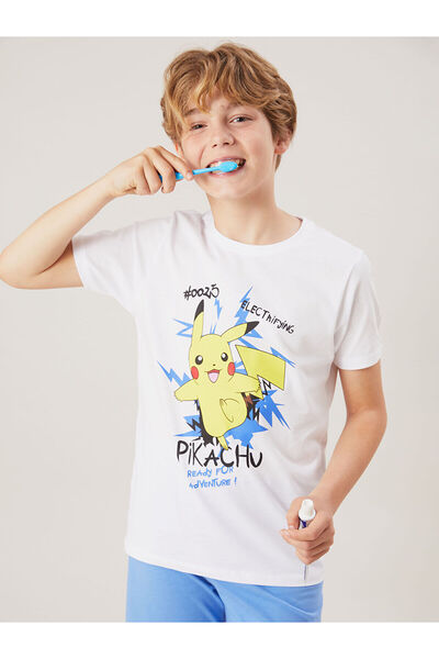 LC Waikiki طقم بيجامة للأولاد من Vizyon New Season برقبة دائرية وطبعة بيكاتشو...