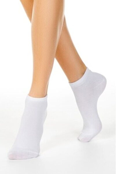 Esli Short Women's Cotton Socks, Classic 000, White, Size 38-39