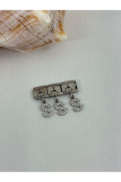 ilvesa shop Italian Bracelet S Letter Dangle Stone Charm