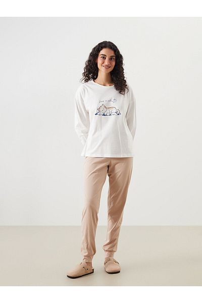 LC Waikiki Set de pijamale pentru damă cu imprimeu cu gât rotund