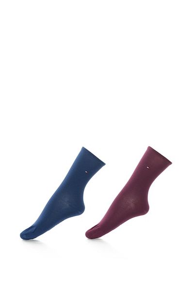 Tommy Hilfiger , Set of Long Socks - 2 Pairs, Burgundy, Dark Blue, EU 39-42