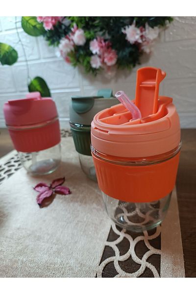 Museburan 1 Piece You Can Specify the Color. Glass Leakproof Mug with Straw - Cylinder Mug