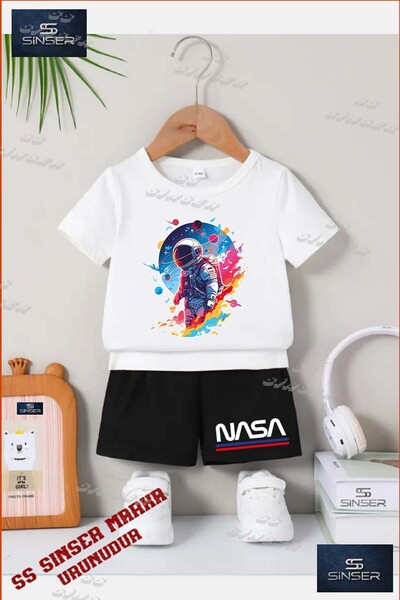 SS SİNSER Children's Unisex “Astronaut Circle Colorful Pattern“ Custom Printe...