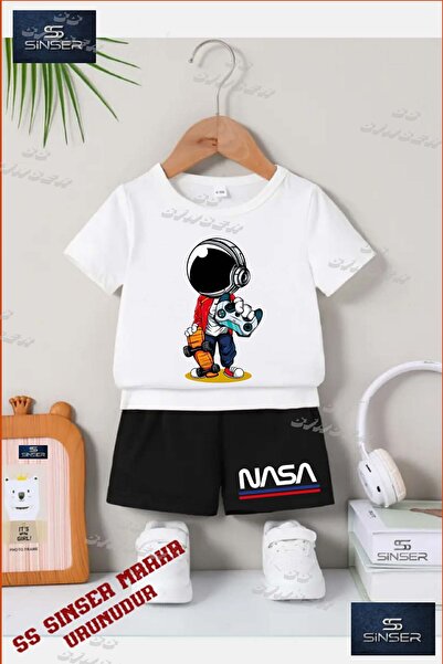 SS SİNSER تي شيرت مطبوع خاص للأطفال للجنسين "ASTRONOT IN HAND GAME CONSOLE" -...