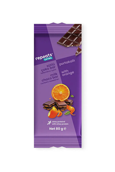 Repeats Extra Proteinli Portakallı Sütlü Çoko Bar 80gr
