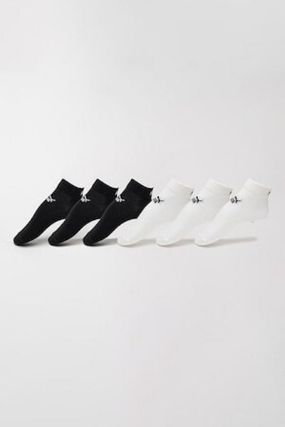 Puma , Set of unisex cotton blend socks - 6 pairs, White, Black, 43-46