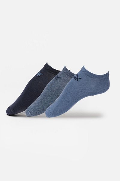 Puma - Set de șosete unisex până la gleznă cu logo - 3 perechi, albastru ultramarin, albastru prăfuit, mărimea 39-42