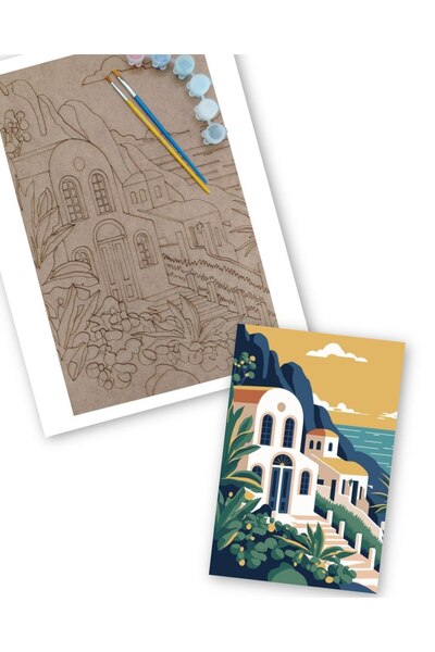 Genel Markalar Manzara Temalı Ahşap Boyama Seti Yetişkin Boyama Seti