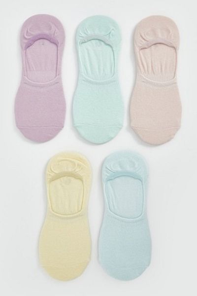 LC Waikiki LC WAİKİKİ - Set de șosete foarte scurte - 5 perechi, Galben pal, Liliac, Albastru deschis, 39-40