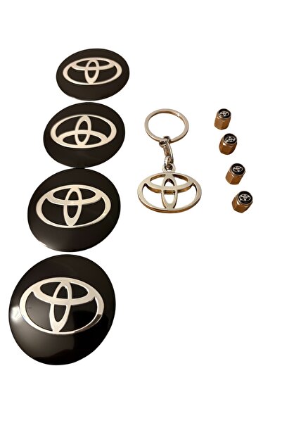 İKTUNING TOYOTA LOGOLU 4 ADET JANT GÖBEK 4 ADET METAL SİBOP KAPAK 1 ADET META...