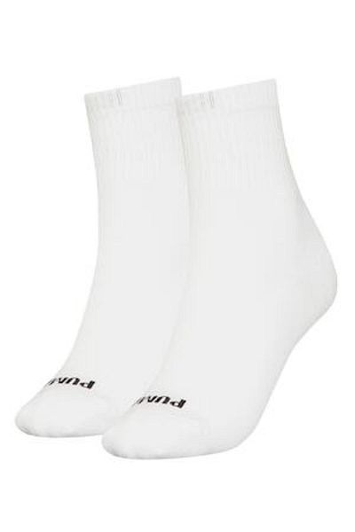 Puma - Set de șosete scurte cu logo - 2 perechi, alb, negru, 35-38