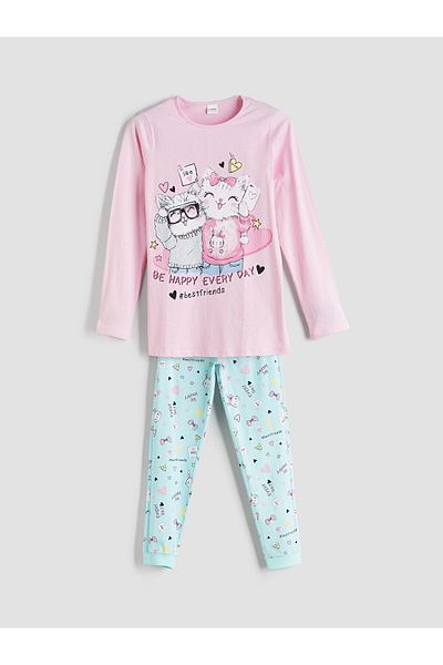 LC Waikiki Set de pijamale pentru fete cu decolteu