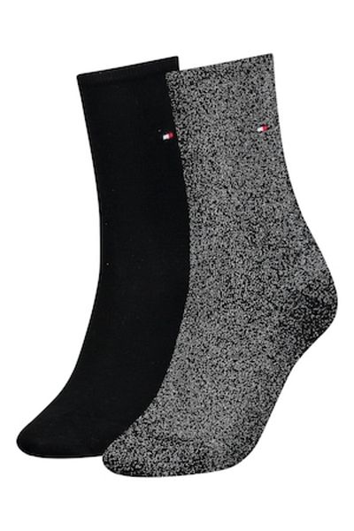 Tommy Hilfiger , Set de șosete lungi - 2 perechi, negru, negru decolorat, mărimea 39-42
