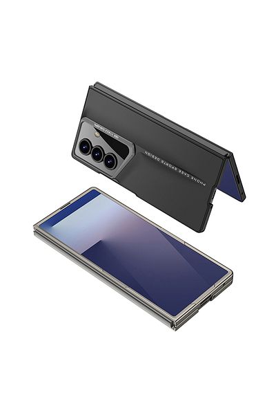 m.tk moveteck Samsung Galaxy Z Fold 7 Case Camera Protection Back Wavy Lens Surround Glossy Hard Procase