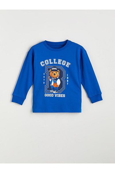 LC Waikiki Σετ πιτζάμες για αγόρια με στάμπα Crew Neck Bear t