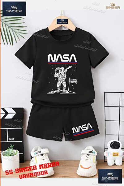 SS SİNSER Children's Unisex “Astronaut White Nasa Text“ Custom Printed Crew N...