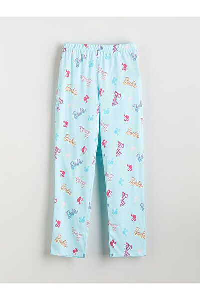 LC Waikiki LCW KidsPembe Bisiklet Yaka Barbie Baskılı Kız Çocuk Pijama Takımı