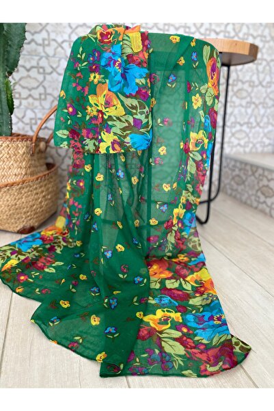 Bohemian Large Size Organic Cotton 1758076 Pareo Shawl Red/Green 1758077