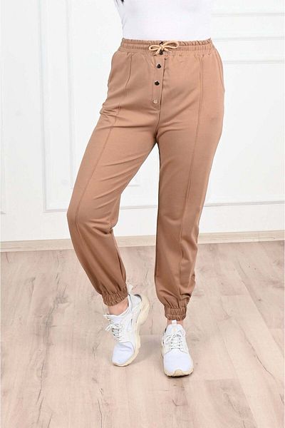 Bigsize Women's plus size sweatpants 6055-23 - Beige, 5XL