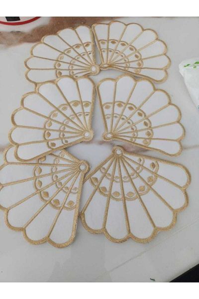 miras home 6 Fan Model Coffee Presentation Napkins, Serving Napkins, Cocktail Napkins