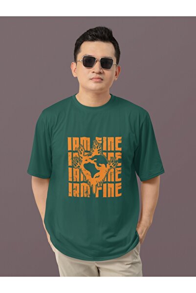 ArtYus TRIOCĂ CU MÂNĂ SCURTĂ CU GÂRĂ ROTUNDĂ IMPRIMATĂ I AM FINE PENTRU BĂRBA...