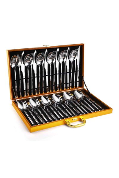 E EFRALL Set tacamuri 24 piese, E EFRALL inox, cu cutie, argintiu
