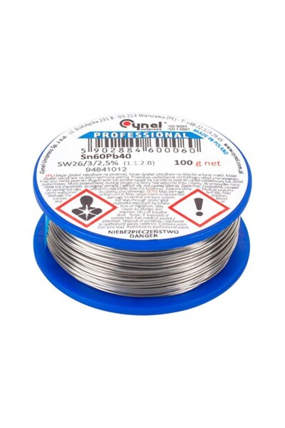 KlaussTech Sn60Pb40 Cynel 2.5mm 100g Roll - Fludor high quality