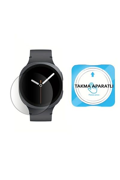 NANOSPACE واقي شاشة زجاجي ثلاثي الأبعاد متوافق مع ساعة Samsung Galaxy Watch 8 مقاس 44 ملم (مع جهاز سهل التركيب)