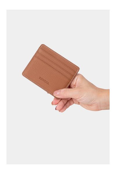Lysande 100% Genuine Leather Unisex Card Holder Black 6 Card Slots Minimal Card Holder Wallet Slim Stylish Design