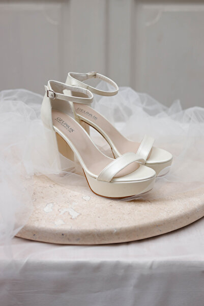 Gelinlik Ayakkabıcım Gelinlik Ayakkabısı 11 cm Koşma Garantili Tek bant