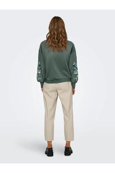 ONLY Onlbrooke L/S O-Neck Flower Swt Noos Women's Sleeves Floral Pattern Sweat