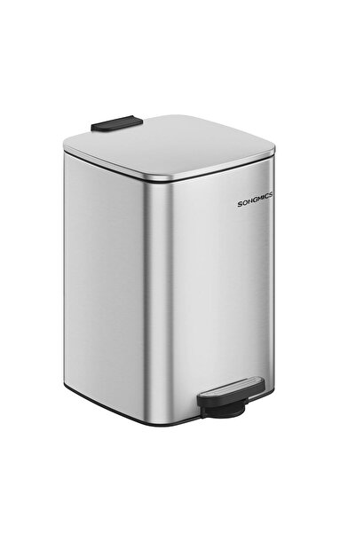 SONGMICS kitchen waste bin, 20 litre trash can, pedal bin, steel, with inner ...