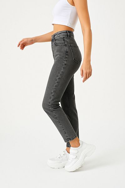 DELDNM Evla Anthracite Smoked Women's Mom Jean High Waist Lycra Cotton Jeans