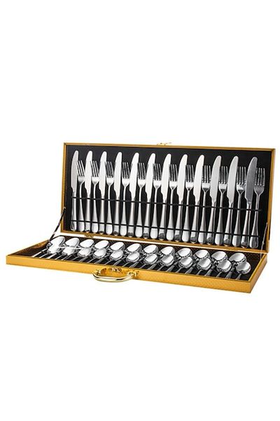 OEM Set 48 tacâmuri, oțel inoxidabil, pentru 12 persoane, argintiu