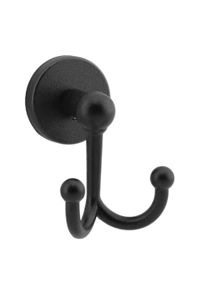 Egem Home Güçlü Yapışkanlı Garantili Siyah Bornoz Askısı 2'li Bornozluk