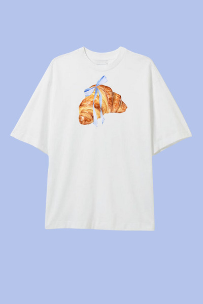 Dupe Design Μπλουζάκι με στάμπα κρουασάν σε μεγάλο μέγεθος