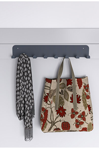 alfams by fmsa Ultra Güçlü Yapışkanlı Metal Antrasit Kapı Arkası Askılık Duva...