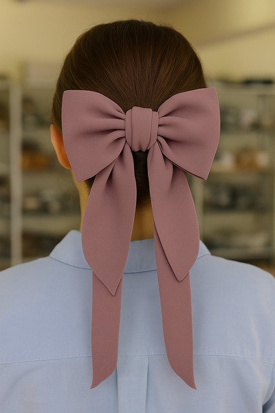 Monalisa Kadın Pembe Tonları Fiyonk Kurdele Lastik Tokalı