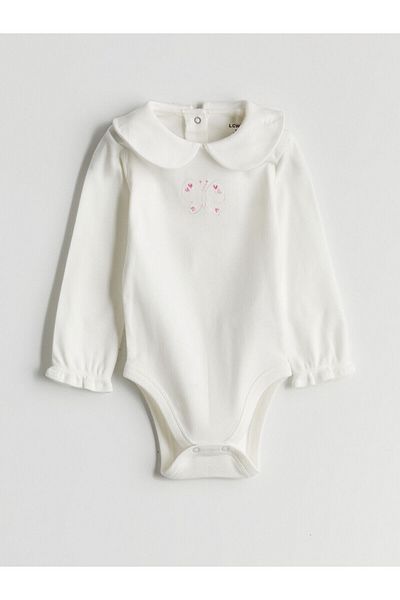 LC Waikiki Baby Collar Baby Girl Snapback Bodysuit and Leggings 2-Piece
