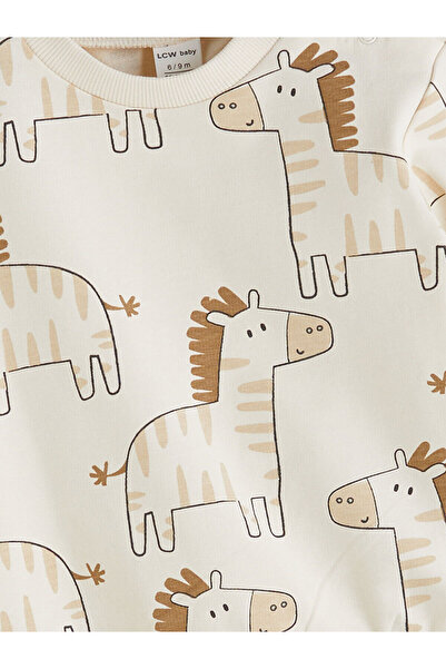 LC Waikiki LCW baby YENİ SEZON Baskılı Erkek Bebek Sweatshirt ve Eşofman Alt 2'li