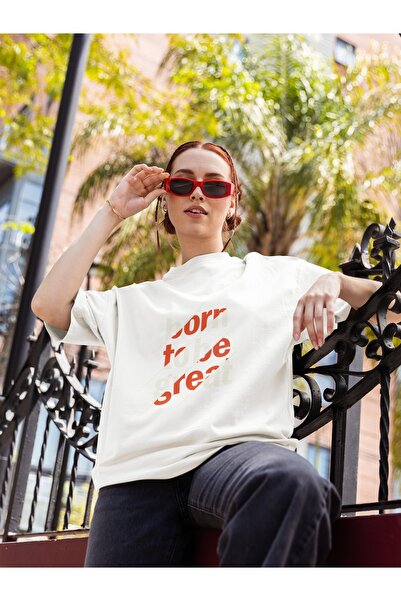 ArtYus Unisex Bărbați/Femei Born To Be Great Colorat cu imprimeu supradimensi...