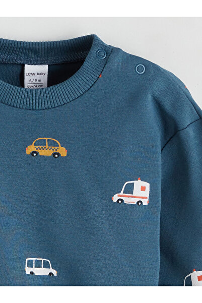 LC Waikiki Yeni Sezon Baskılı Erkek Bebek Sweatshirt ve Eşofman Alt 2'li Takım