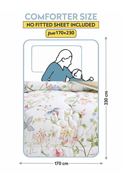 Donetella 2-Piece Digital Print Comforter Set – Twin Size 170x230 cm, Soft Microfiber Bedding Set.