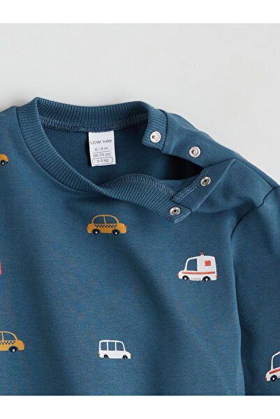 LC Waikiki Yeni Sezon Baskılı Erkek Bebek Sweatshirt ve Eşofman Alt 2'li Takım