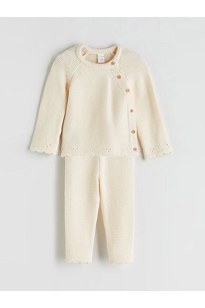 LC Waikiki Baby Girl Knitwear Cardigan and Trousers 2-Piece