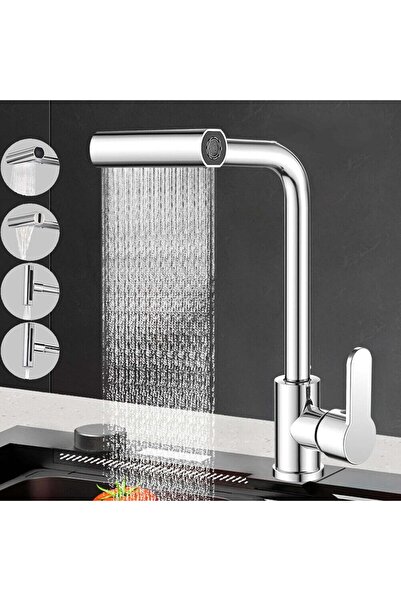 K Korman Baterie baie cu cartuș ceramic, cioc rotativ, 4 funcții, finisaj cromat